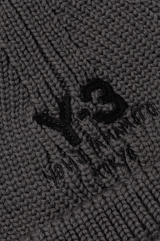Y-3 czapka wełniana Knit Beanie JX8309 szary AW25