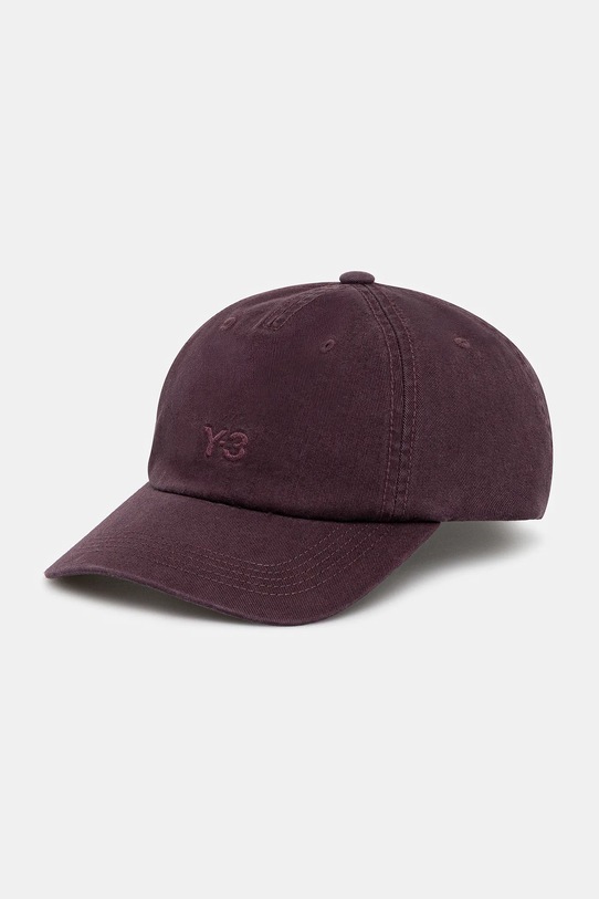 Y-3 czapka z daszkiem bawełniana Dad Cap gładkie bordowy KB5815