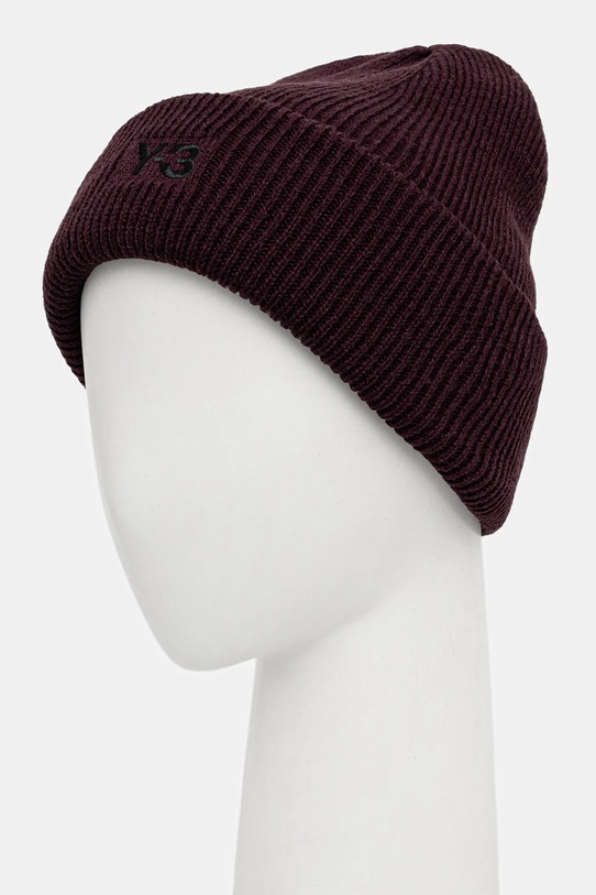 Akcesoria Y-3 czapka z dodatkiem wełny Beanie KC0446 fioletowy
