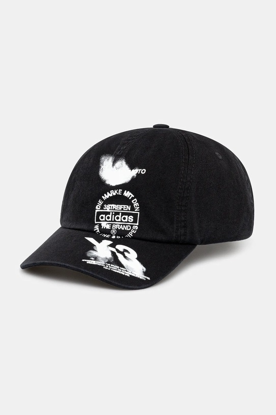 Y-3 czapka z daszkiem bawełniana Graphic nadruk czarny KC3339