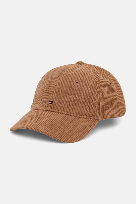 Tommy Hilfiger czapka z daszkiem sztruksowa pozostałe brązowy AM0AM13583