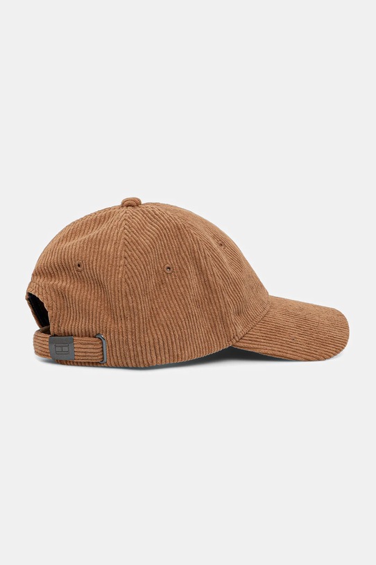 Akcesoria Tommy Hilfiger czapka z daszkiem sztruksowa AM0AM13583 brązowy