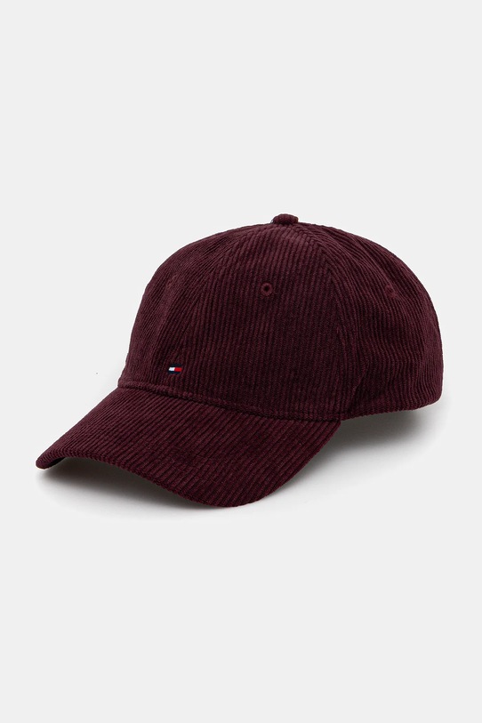 Tommy Hilfiger șapcă de baseball din catifea Planet friendly burgundia AM0AM13583
