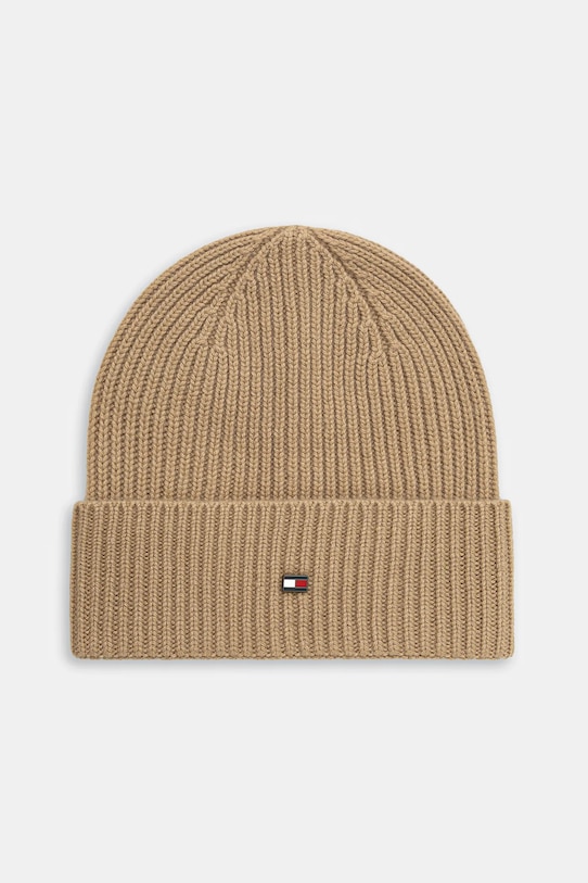 Kašmírová čepice Tommy Hilfiger středně silná zelená AM0AM13586