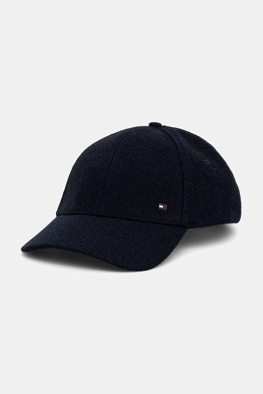 Tommy Hilfiger czapka z daszkiem z wełną z dodatkiem wełny granatowy AM0AM13784