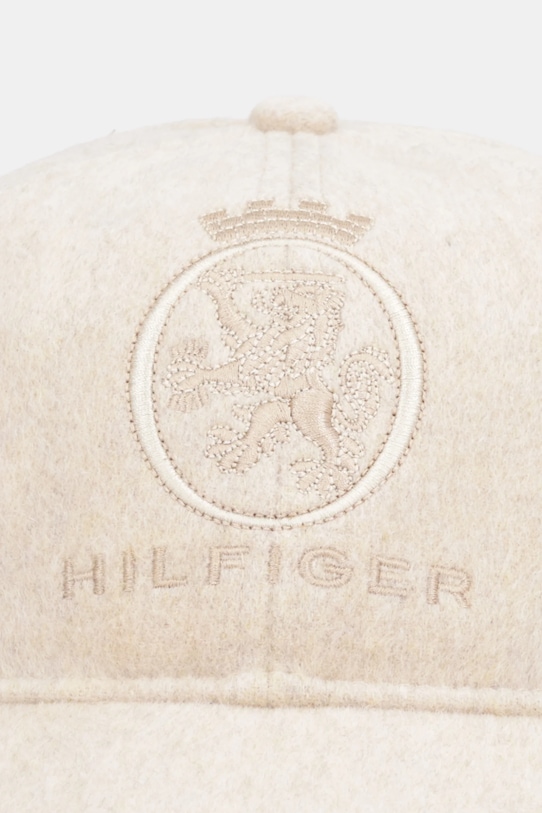 Tommy Hilfiger czapka z daszkiem wełniana AM0AM13827 beżowy AW25