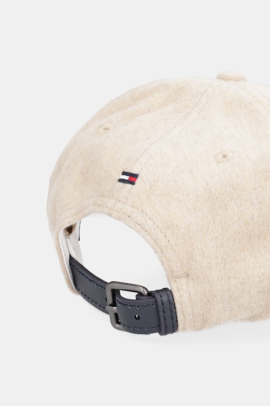 Akcesoria Tommy Hilfiger czapka z daszkiem wełniana AM0AM13827 beżowy