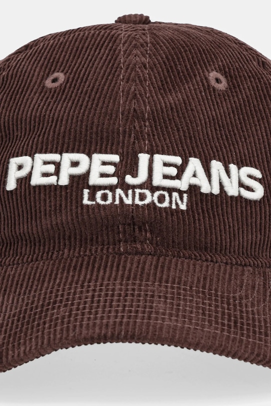 Pepe Jeans czapka z daszkiem sztruksowa PM0400006 brązowy AW25