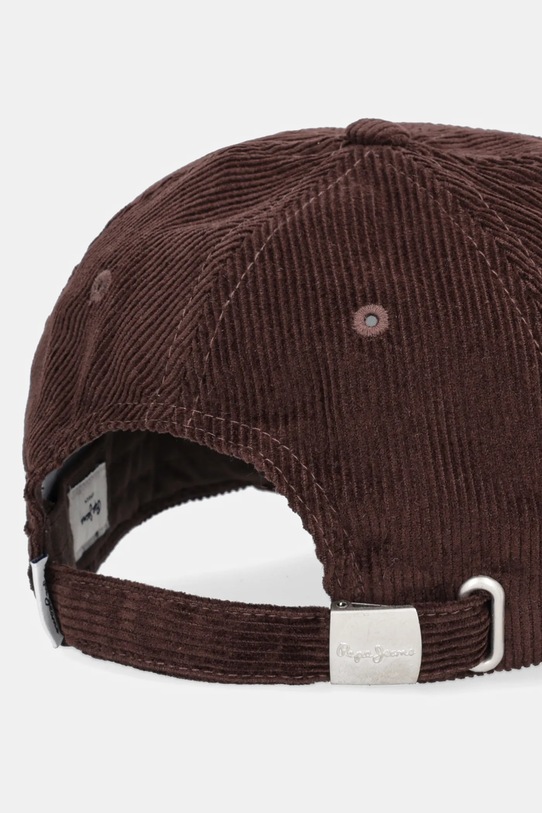 Akcesoria Pepe Jeans czapka z daszkiem sztruksowa PM0400006 brązowy