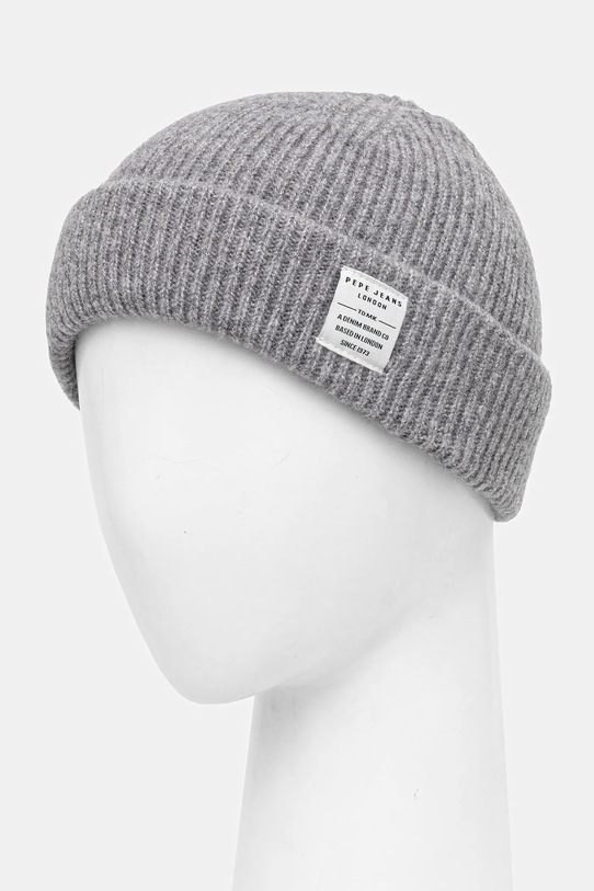 Pepe Jeans czapka z domieszką wełny PM0400012 szary AW25
