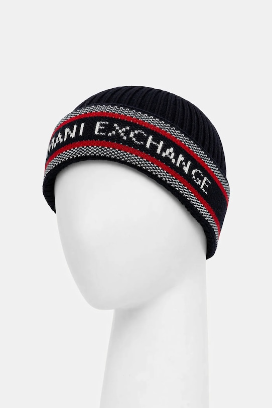 Akcesoria Armani Exchange czapka z dodatkiem wełny XM001551.AF13776 granatowy