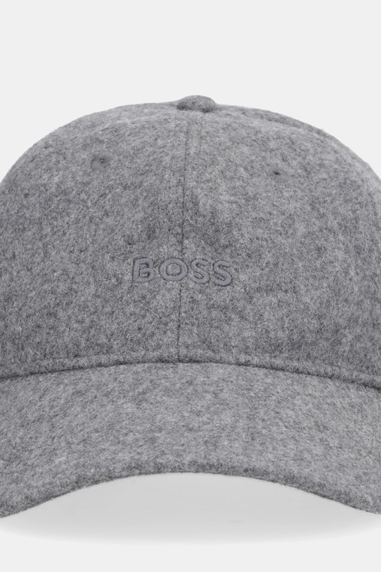 BOSS Orange czapka z daszkiem z dodatkiem wełny 50550619 szary AW25