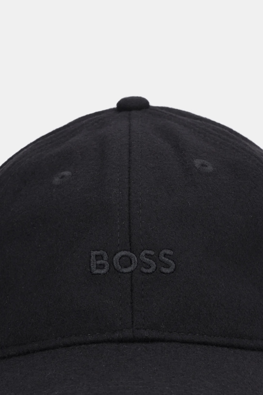 BOSS Orange czapka z daszkiem z dodatkiem wełny 50550619 czarny AW25