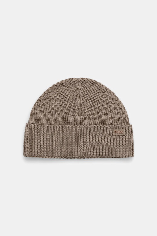 BOSS Orange czapka z dodatkiem wełny Andern_Hat z domieszką wełny beżowy 50551019