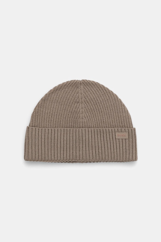 BOSS Orange czapka z dodatkiem wełny Andern_Hat z domieszką wełny beżowy 50551019