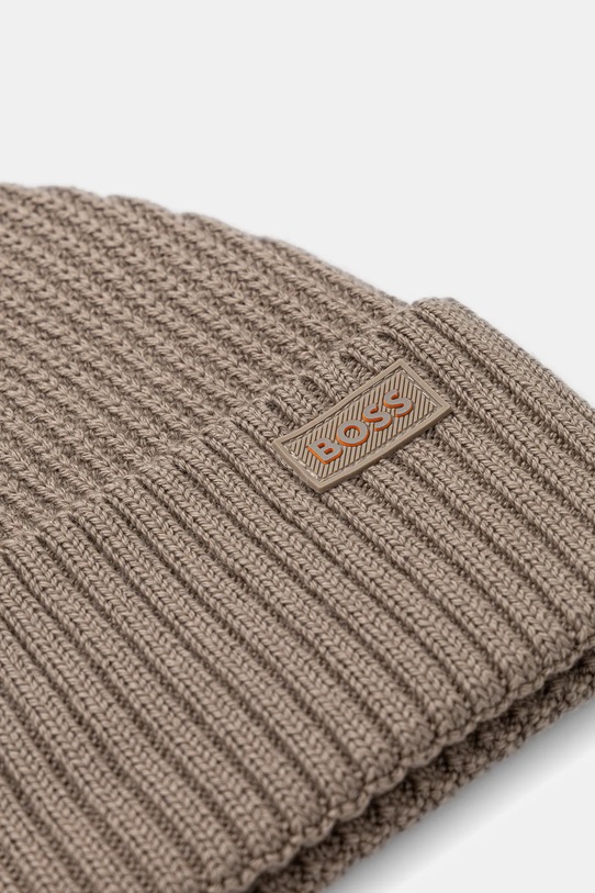 Akcesoria BOSS Orange czapka z dodatkiem wełny Andern_Hat 50551019 beżowy