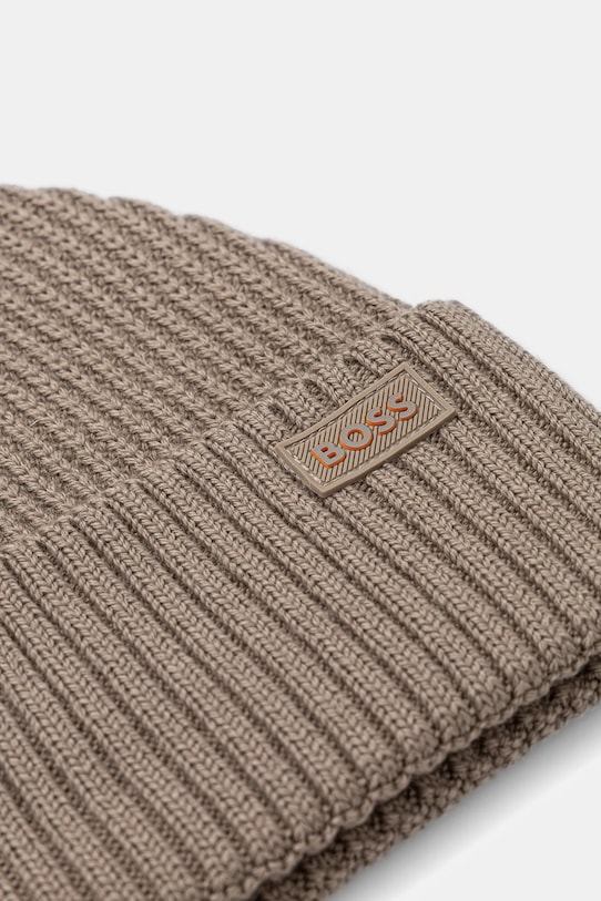 Akcesoria BOSS Orange czapka z dodatkiem wełny Andern_Hat 50551019 beżowy