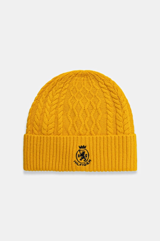 Tommy Hilfiger czapka średniej grubości żółty AM0AM13828