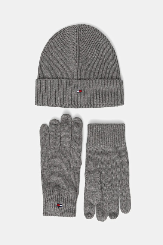 Tommy Hilfiger czapka i rękawiczki z domieszką kaszmiru 2-pack z domieszką wełny szary AM0AM13806