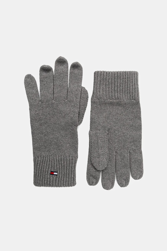 Akcesoria Tommy Hilfiger czapka i rękawiczki z domieszką kaszmiru 2-pack AM0AM13806 szary
