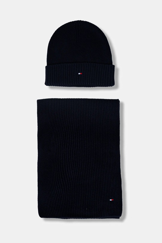 Σετ με πρόσμειξη κασμίρ Tommy Hilfiger λεπτό σκούρο μπλε AM0AM13807