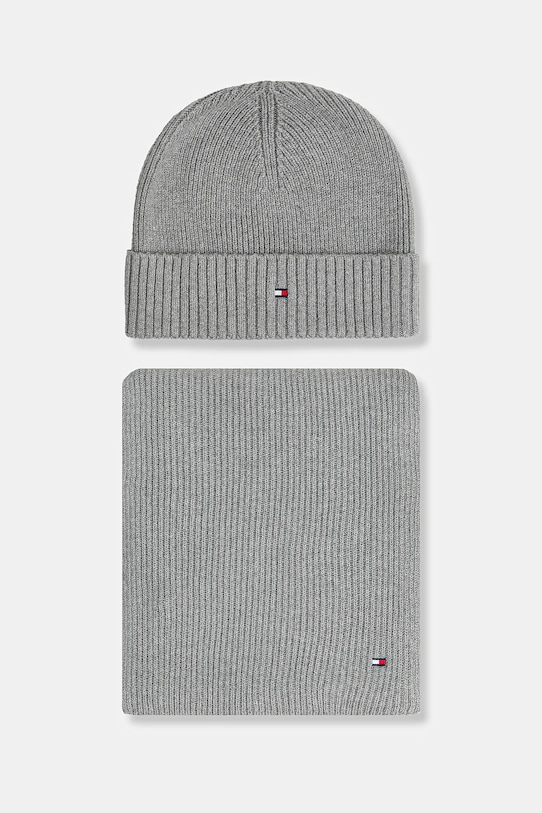 Tommy Hilfiger compleu din amestec de cașmir uni gri AM0AM13807