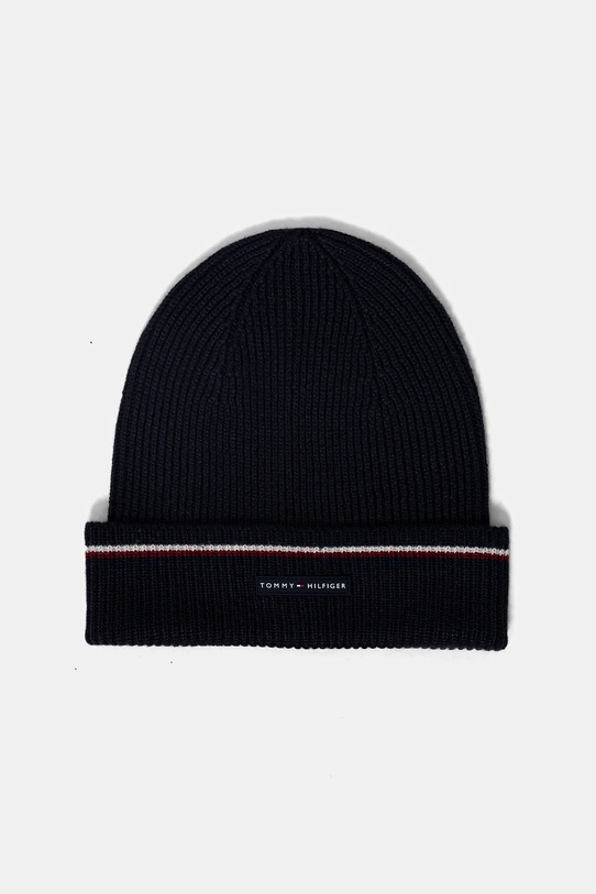 Σκουφάκι και κασκόλ με προσθήκη μαλλιού Tommy Hilfiger AM0AM13809 σκούρο μπλε NC25