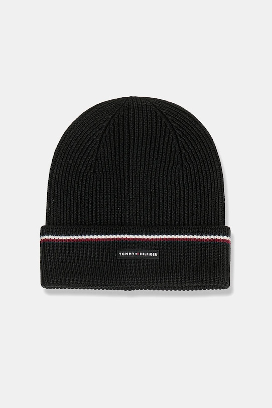 Tommy Hilfiger czapka i szalik z dodatkiem wełny AM0AM13809 czarny NC25
