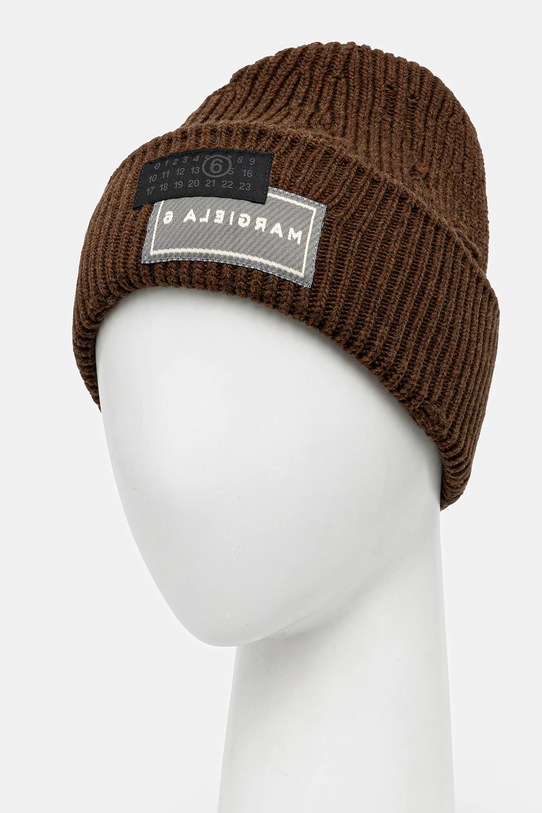 MM6 Maison Margiela czapka z wełną SH0TB0001.M13138.142M brązowy AW25