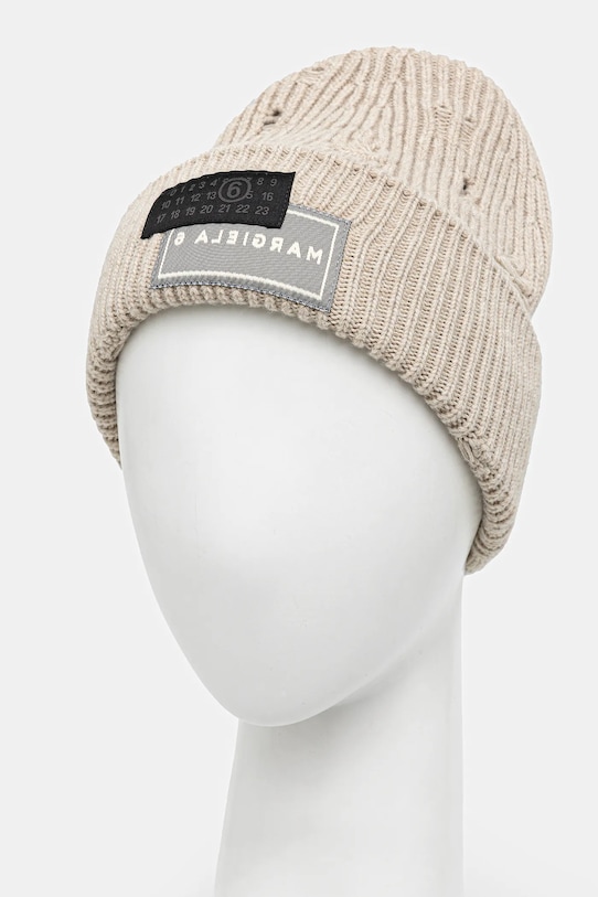 MM6 Maison Margiela wool blend beanie SH0TB0001.M13138.806M beige AW25