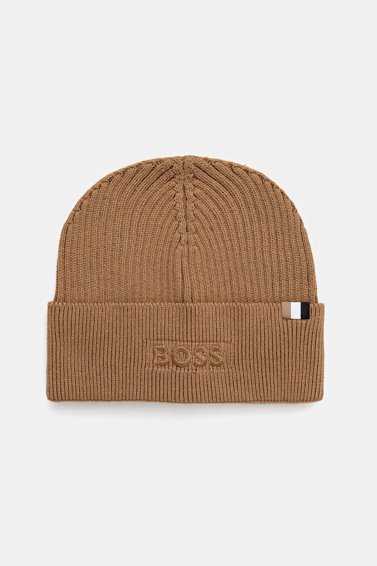 Шапка BOSS Magico_R_Hat тънък бежов 50522427