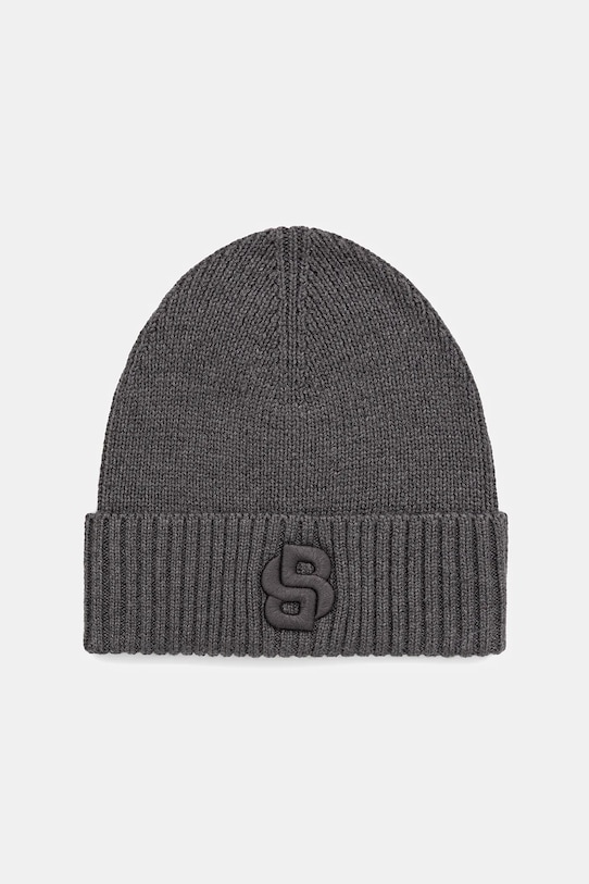 Шапка з вовною BOSS тонкий сірий 50522444