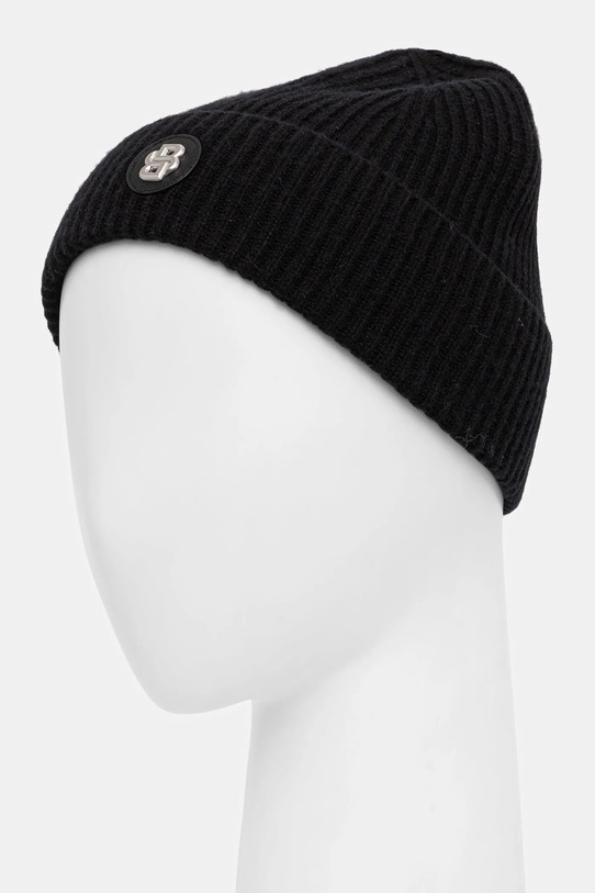 Μάλλινο σκουφί BOSS 50551237 μαύρο AW25