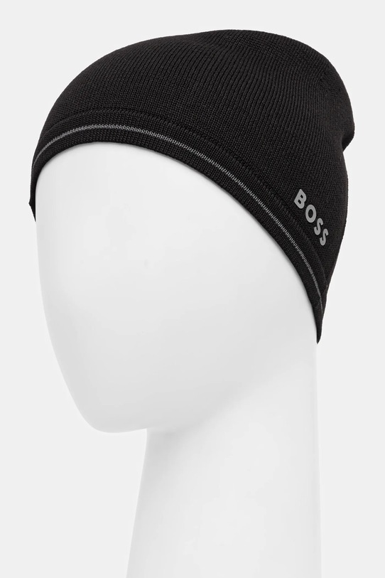 BOSS Green czapka z dodatkiem wełny 50550255 czarny AW25