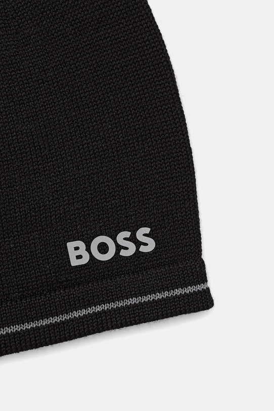 Akcesoria BOSS Green czapka z dodatkiem wełny 50550255 czarny