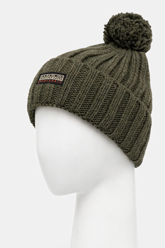 Napapijri czapka z domieszką wełny Fea 2 NP0A4GKAG0A1 zielony AW25