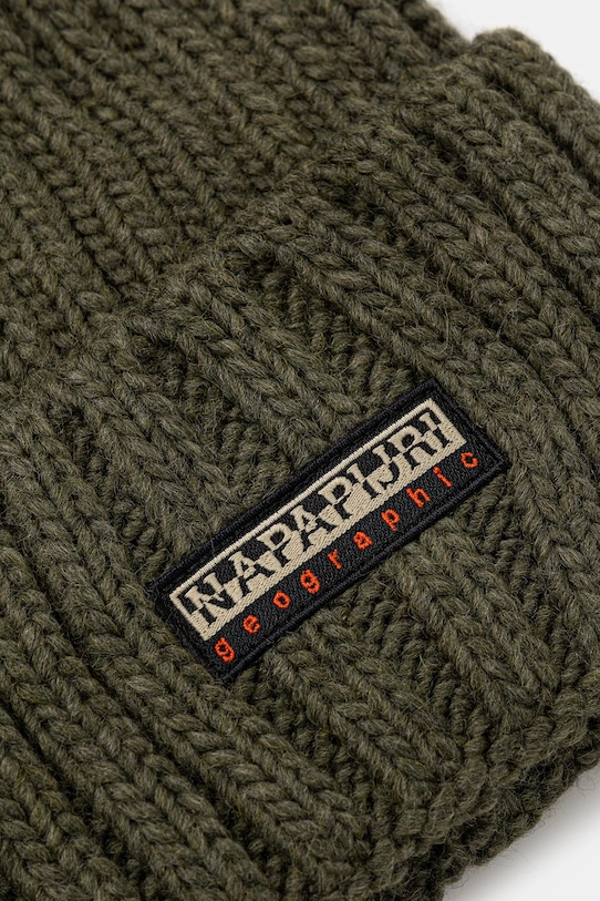 Akcesoria Napapijri czapka z domieszką wełny Fea 2 NP0A4GKAG0A1 zielony