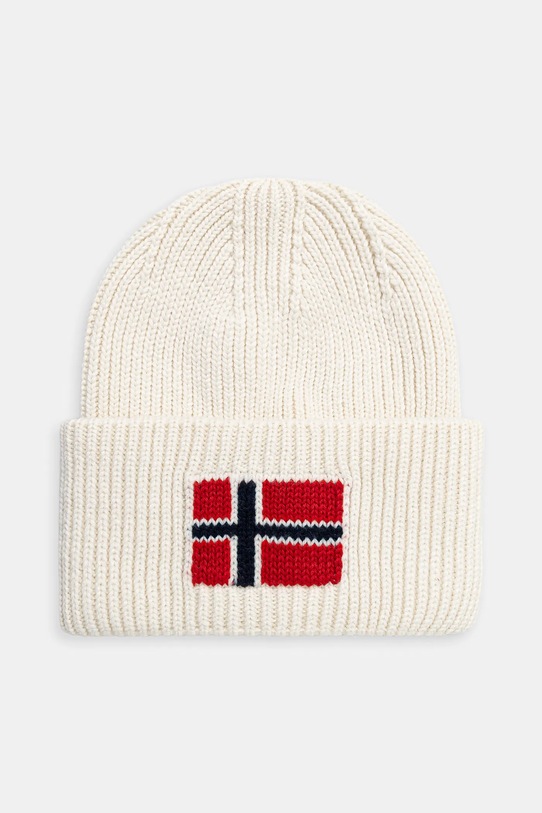 Napapijri wool blend beanie F-Evei applique beige NP0A893PN1J1