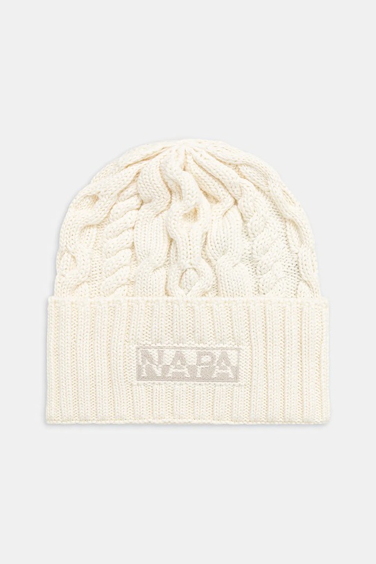 Шапка с вълна Napapijri F-Tires щампа бежов NP0A88YXN1J1