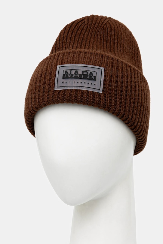 Детская хлопковая шапочка Napapijri x Martine Rose NP0A4FQ8WT11 коричневый AW25