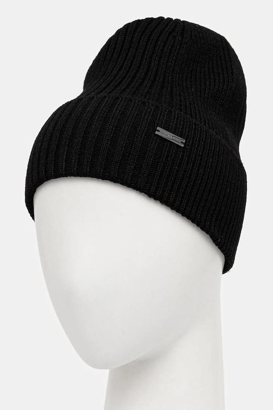 Akcesoria Michael Kors czapka z domieszką wełny MKMC538418 czarny