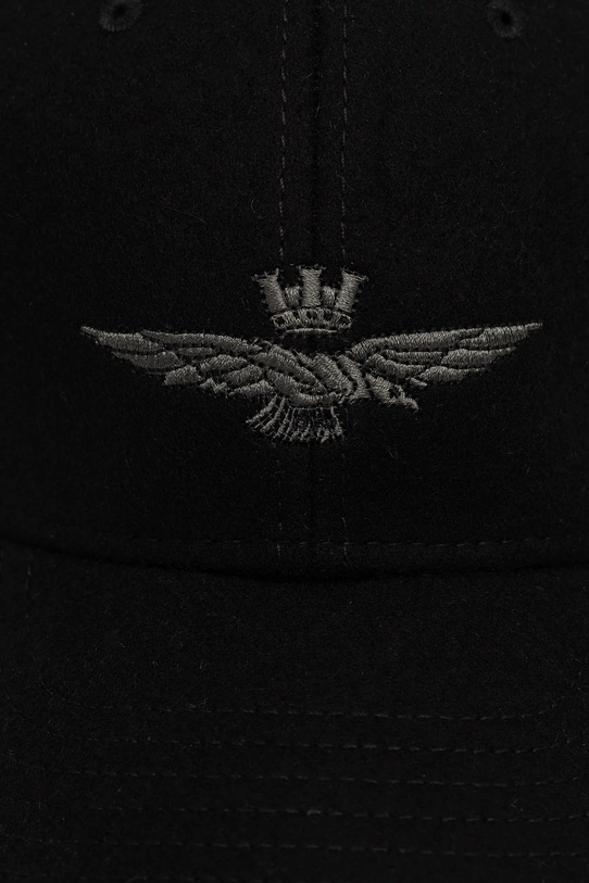 Aeronautica Militare czapka z daszkiem z wełną HA1085UCT02333 czarny AW25