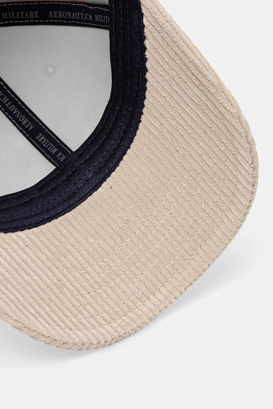 Aeronautica Militare cappello con visiera in velluto a coste beige HA1231UCT04238