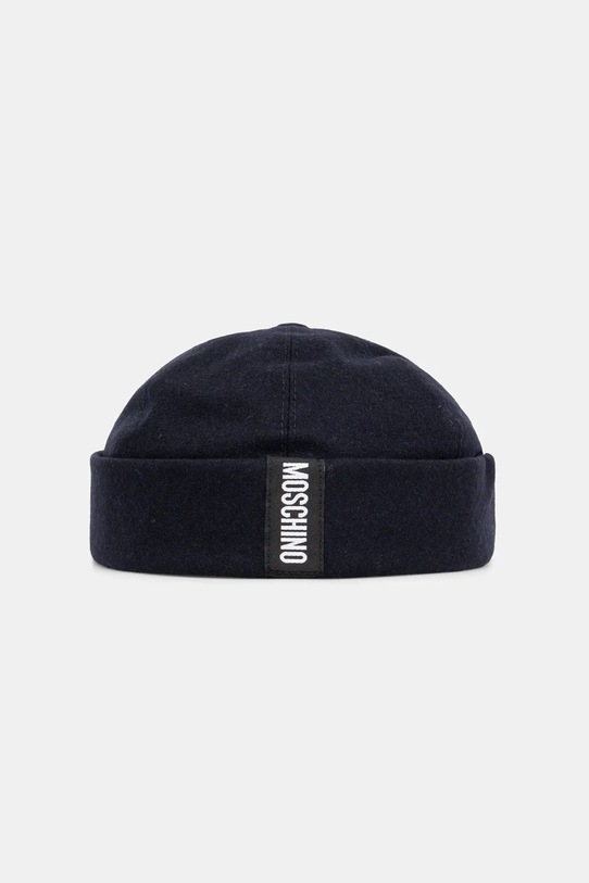 Vlnená čiapka Moschino tenká tmavomodrá M5864.60802