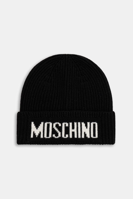 Vlnená čiapka Moschino hrubá čierna M5875.60808