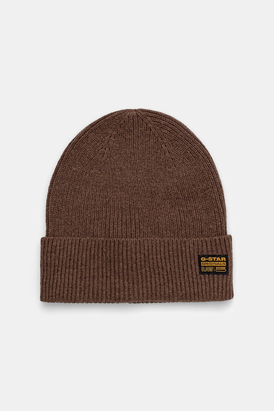 G-Star czapka z dodatkiem wełny średniej grubości brązowy D25511.D784