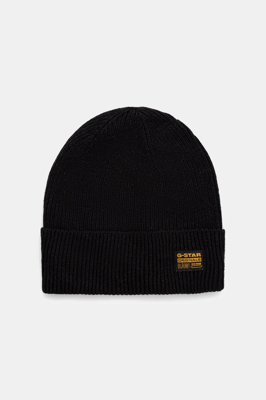G-Star czapka z dodatkiem wełny średniej grubości czarny D25511.D784