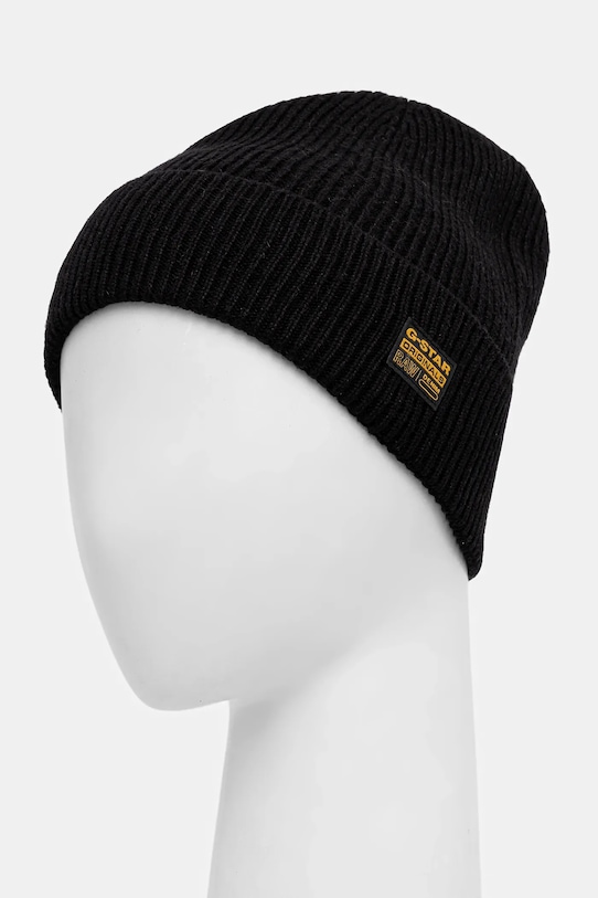 G-Star czapka z dodatkiem wełny D25511.D784 czarny AW25