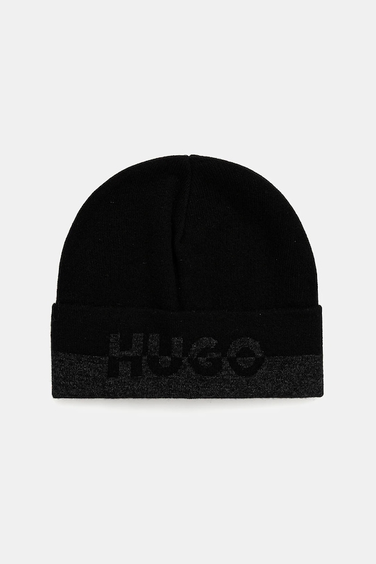 Шапка с добавлением шерсти HUGO тонкий чёрный 50545552