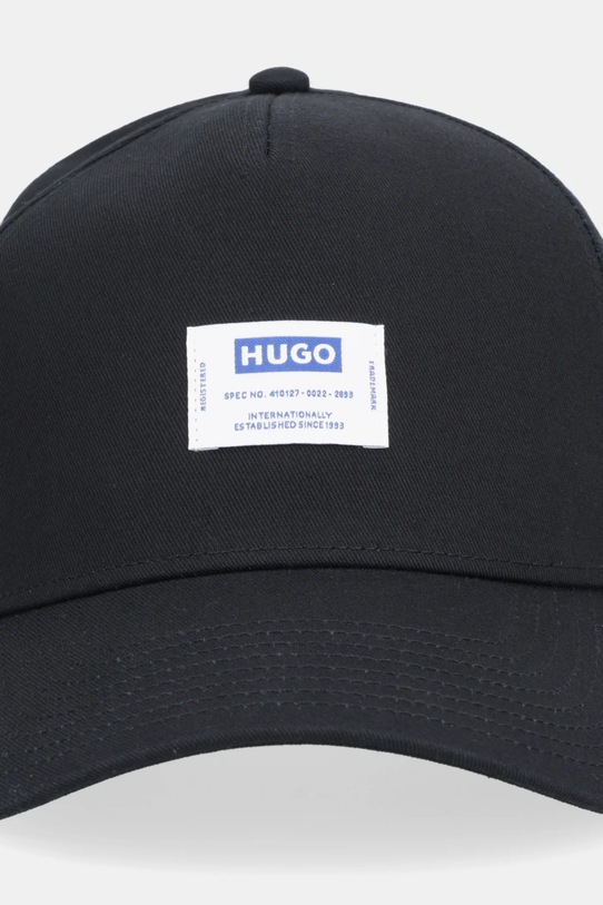Hugo Blue czapka z daszkiem bawełniana 50544433 czarny AW25